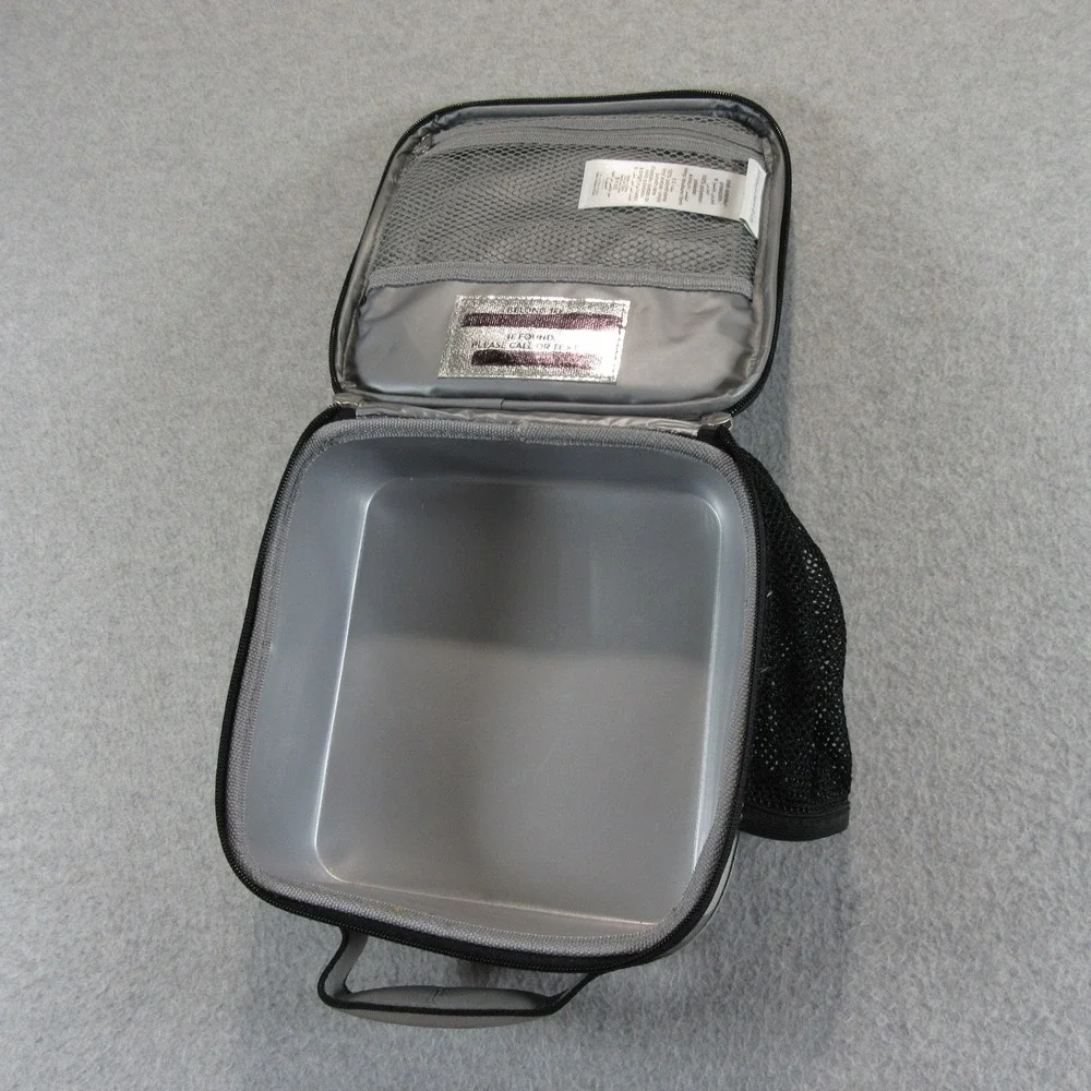 Pottery Barn Kids Lunch Box OS Gray Camo Insulated‎ Lunch Bag Pockets